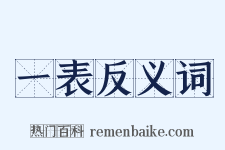 一表反义词是什么意思的图片